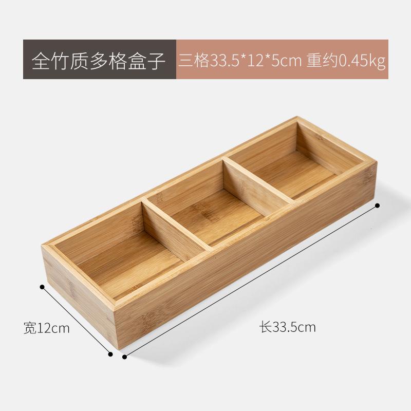 Bamboo Storage Box Geometric Square Grid Desktop Storage Container Jewelry Storage Box Make Up Organizer Jewelry Organizer