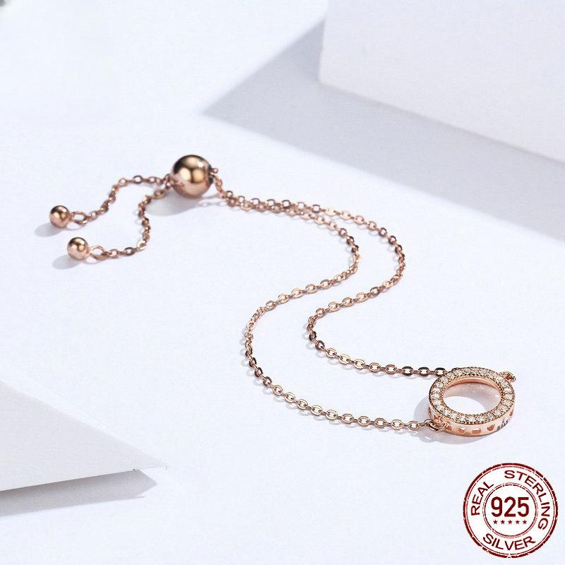 Original Origin Fashion Einfaches Armband Damen-Armband aus rosévergoldetem S925-Sterlingsilber