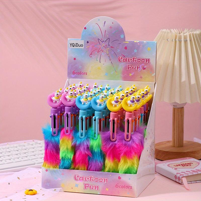 

36 шт. 0,7 мм Мягкий клей Луна Единорог Шестицветная шариковая ручка Радужные волосы Многоцветная ручка для звонков Креативная подарочная ручка Сезон возвращения в школу Random style 36pcs