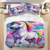 Dreamy Rainbow Unicorn bedding, duvet cover, pillowcase, home decoration, birthday gift (1 * duvet cover+2 * pillowcase, coreless)