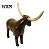 Artistic Resin Bull Statue Vintage Longhorn Sculpture, Rustic Farmhouse Animal Figurine, Western Style Country Table Centerpiece Decorative for Shelf
