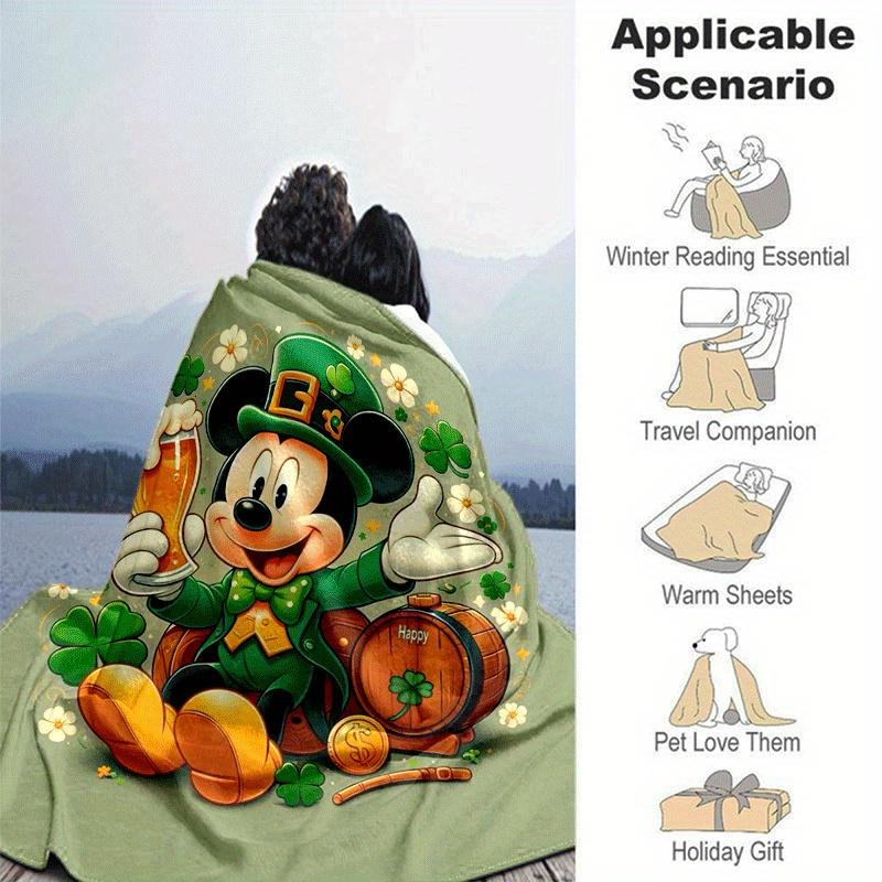 1pc Mickey Printing Blanket - Soft, All-Season Throw for Living Room, Bedroom,Personalized Gift with Adorable Cartoon Design