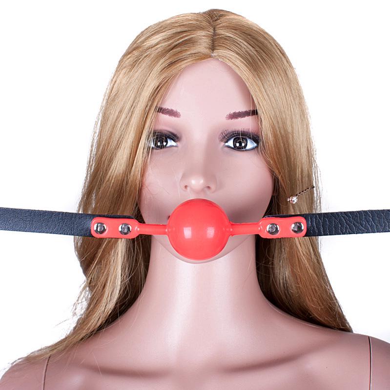 Large Silicone Adult Erotic Mouth Gag - Soft Rubber 4.8cm Ball Expander