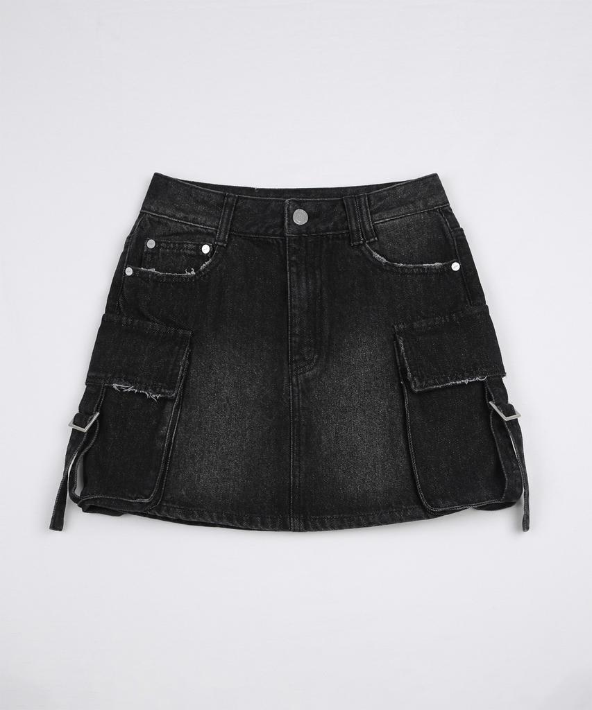 Deketeuumeon Cargo Mini Skirt Dcsk004Blacka