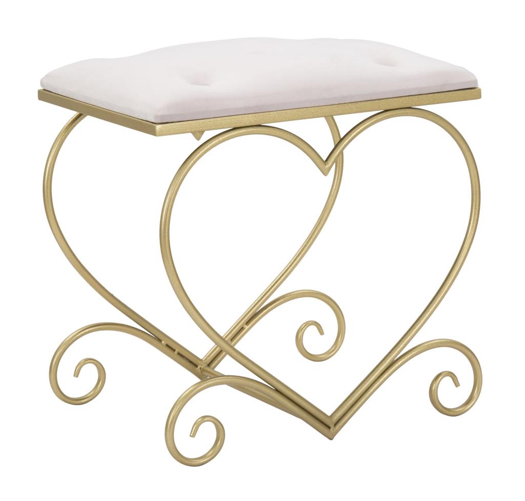 Stool Heart Rosa Cm 50X37,5X51,5