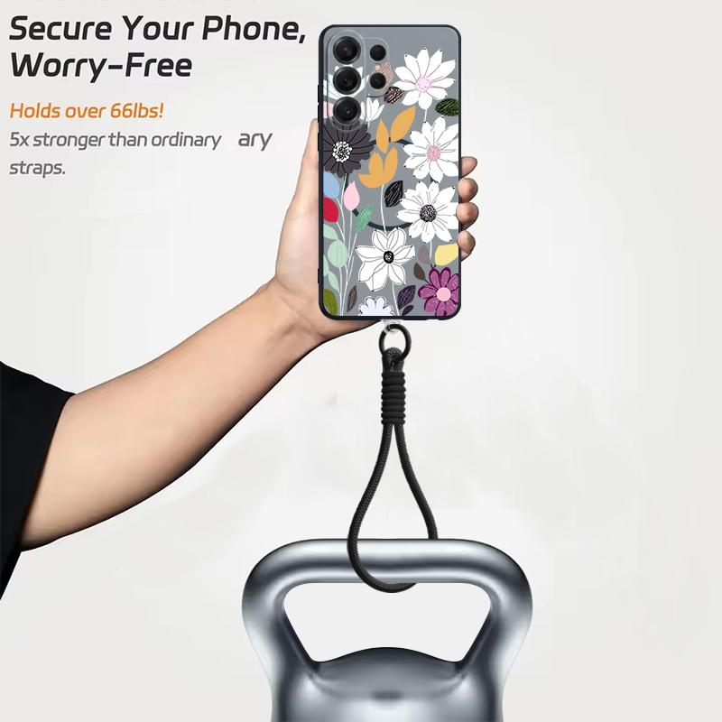 White Flower Pattern Case For Samsung S26 Ultra S25 FE S24 S24 Plus A57 A37 A17 A56 A36 A16 A55 A35 A15 A54 5G Hybrid Magnetic Matte Cover