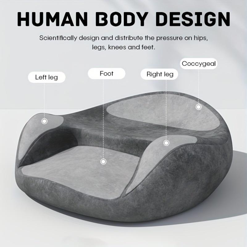 

Memory Foam Meditation Cushion with Ergonomic Support | Gray Washable Zafu Pillow for Yoga, Sitting & Reading | Hip, Knee & Leg светло-серый