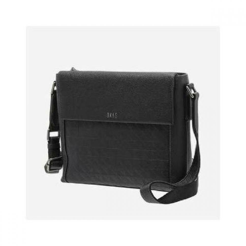 Daks Black Leather Grid Pattern Horizontal Crossbody Bag Dbba2e263bk