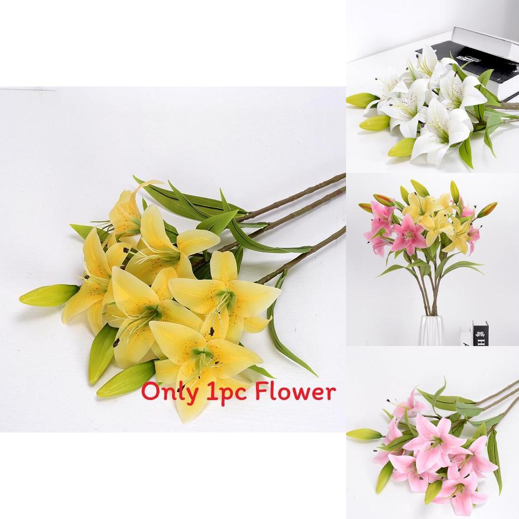 Premium Pvc Lily Fake Flower For Photography Props And House Interior Design