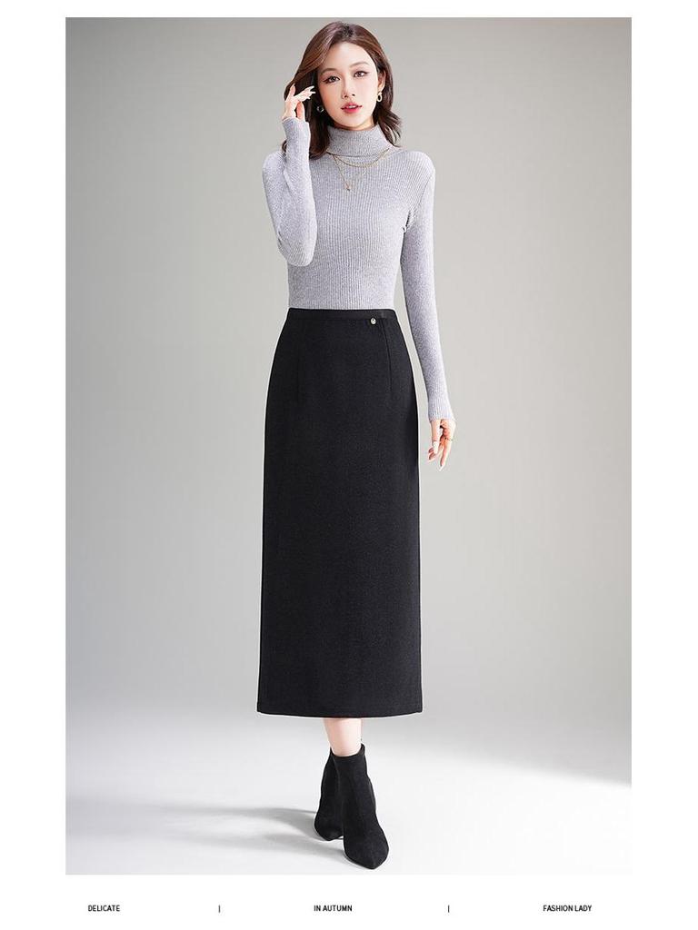 2025 Winter High-Waist Slimming Pencil Skirt