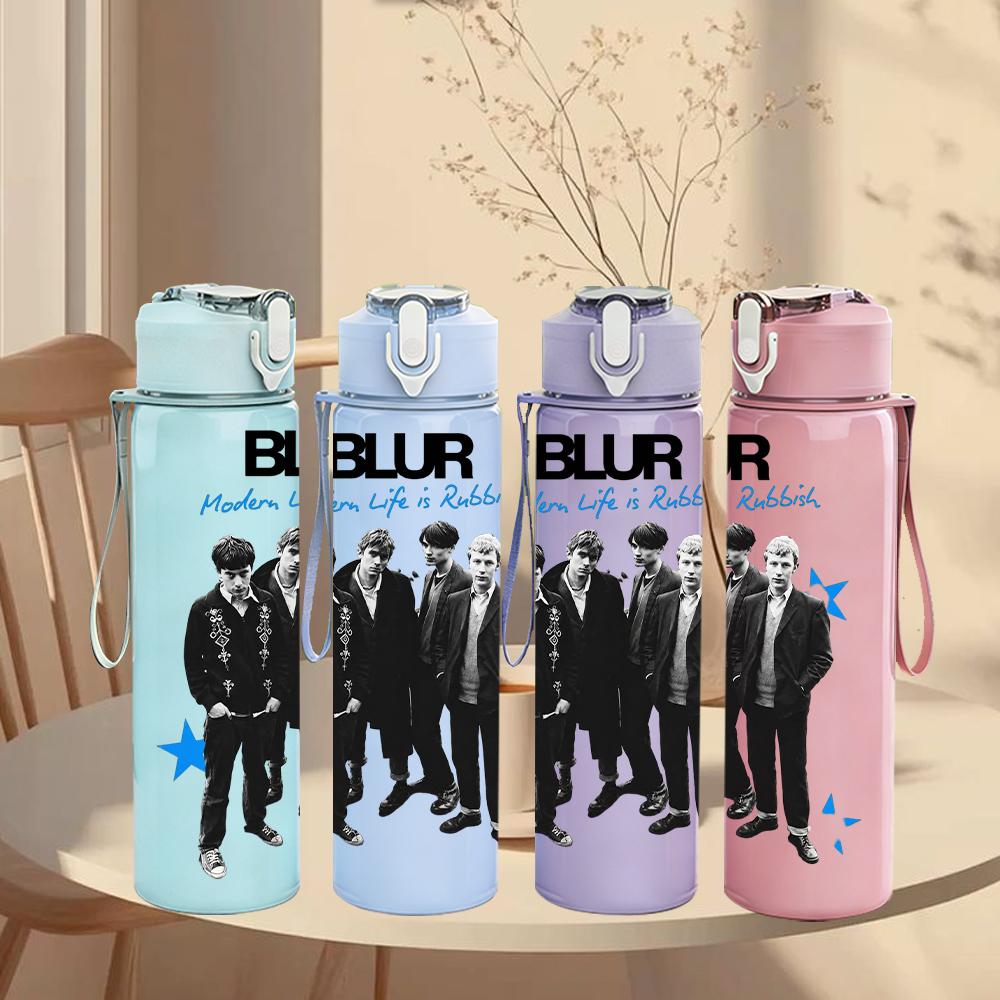 1PC Blur Britpop Band Group Vintage Portrait Print 750ml Portable Sports Water Bottle Leakproof Gym Outdoor Travel Drink Cup