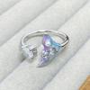 [Symphony Star Ring] Enamel Dripping Oil Fishtail Star Opening Ring Zircon Niche Light Luxury High-End Stacked Ring