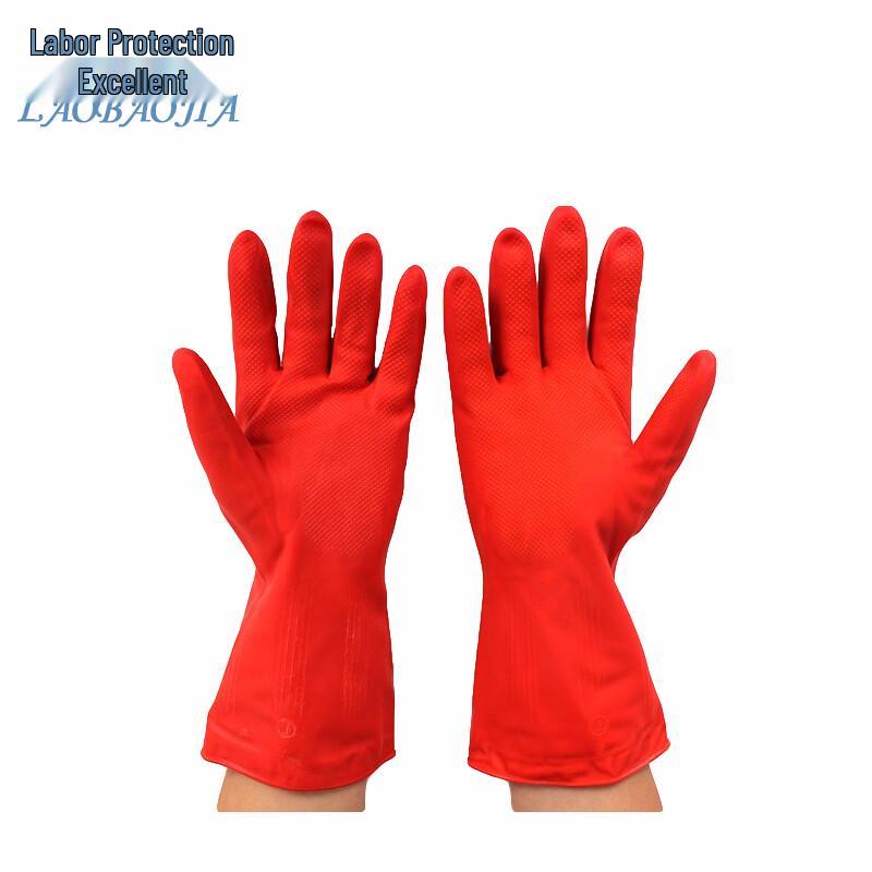 Laobaojia Insulated Waterproof Rubber Work Gloves One Size Fits All красный