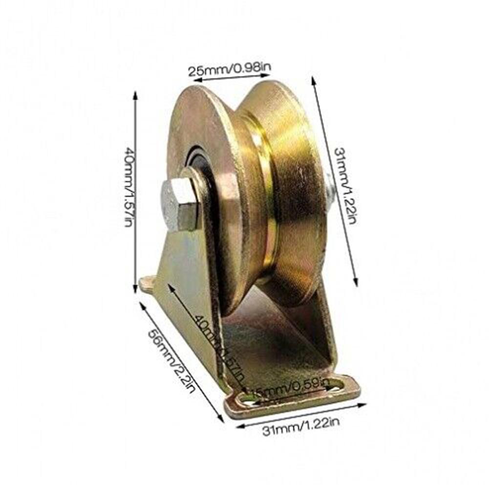 4pcs Sliding Door Pulley V Groove Wheel Heavy Duty Rigid Caster For Inverted Track Sliding Gate Roller Wheel Bearing Rollers