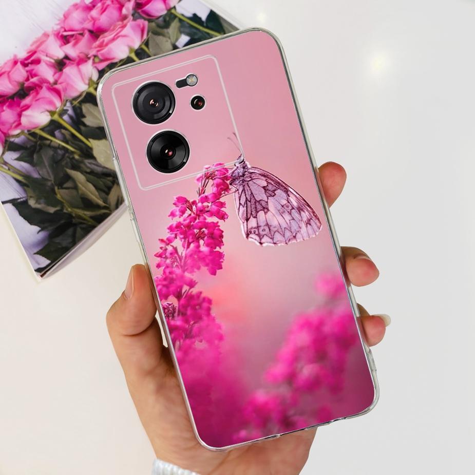 For Xiaomi 13T Pro Case Luxury Painted Back Cover Clear Silicone Phone Case For Xiaomi Mi 13T Pro 13TPro Soft Fundas 6.67'' Bags