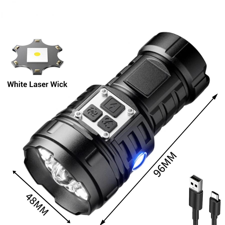 Dobíjecí LED svítilna XHP50 Super Jasná Mini Taktická Svítilna Výkonná Vodotěsná Lucerna pro Venkovní Kempování Pracovní Světlo
