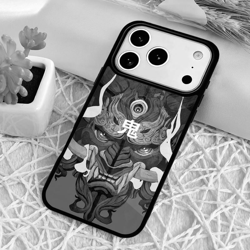 Samurai Japanese Warrior Mask Helmet Shockproof Phone Case for iPhone 17 Air 16e 15 11 12 14 13 Pro Max Cover Coque