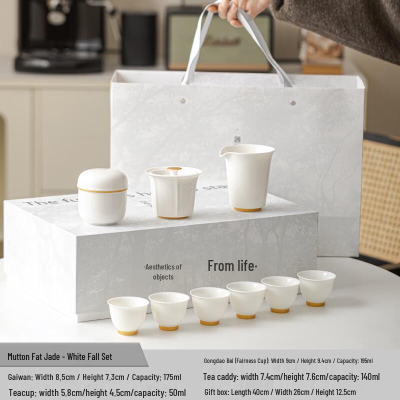 Muyi White Jade Tea Set Gift Set