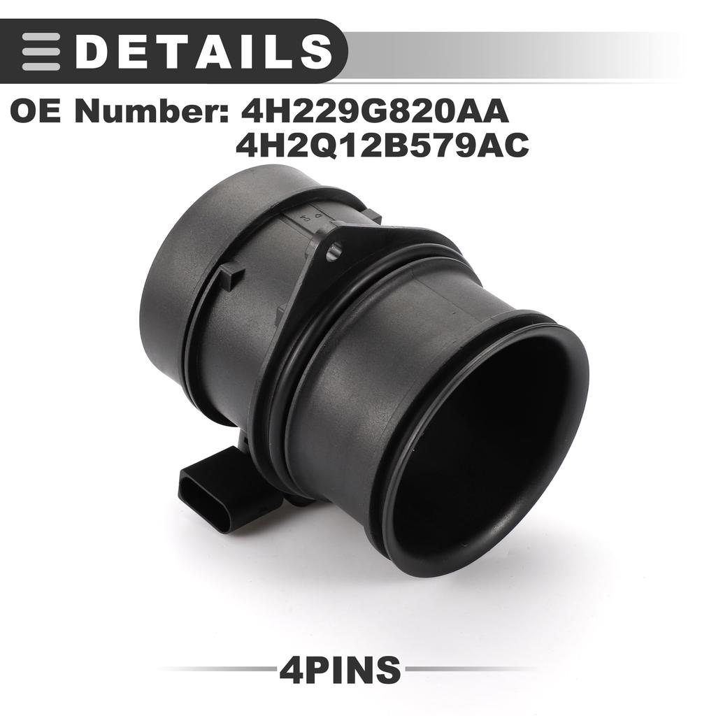 Motoforti Land Rover Range Rover Sport Mass Air Flow Sensor Assembly, Plastic and Metal, Black, Part Number 4H229G820AA