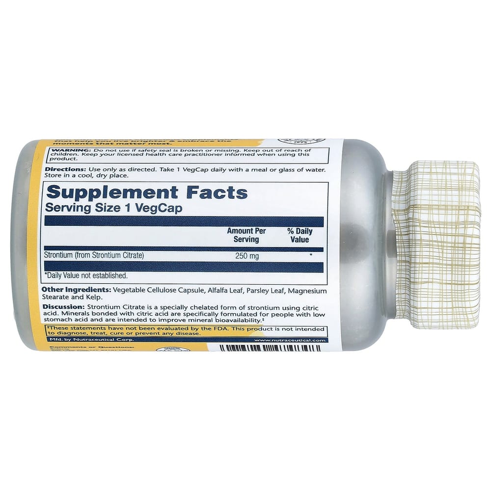 iHerb Solaray Strontium Citrate 250mg Veggie Capsules, 60 Count