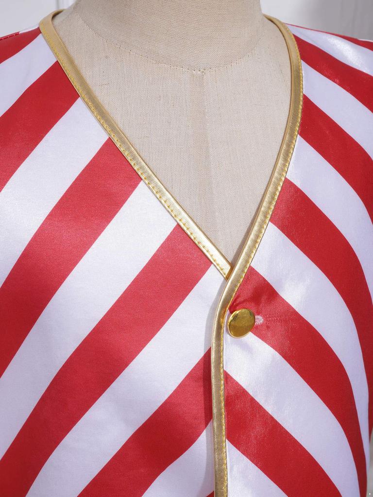 Unisex Kids Party Vest Christmas Striped Costume Waistcoat with Button Front for Performance