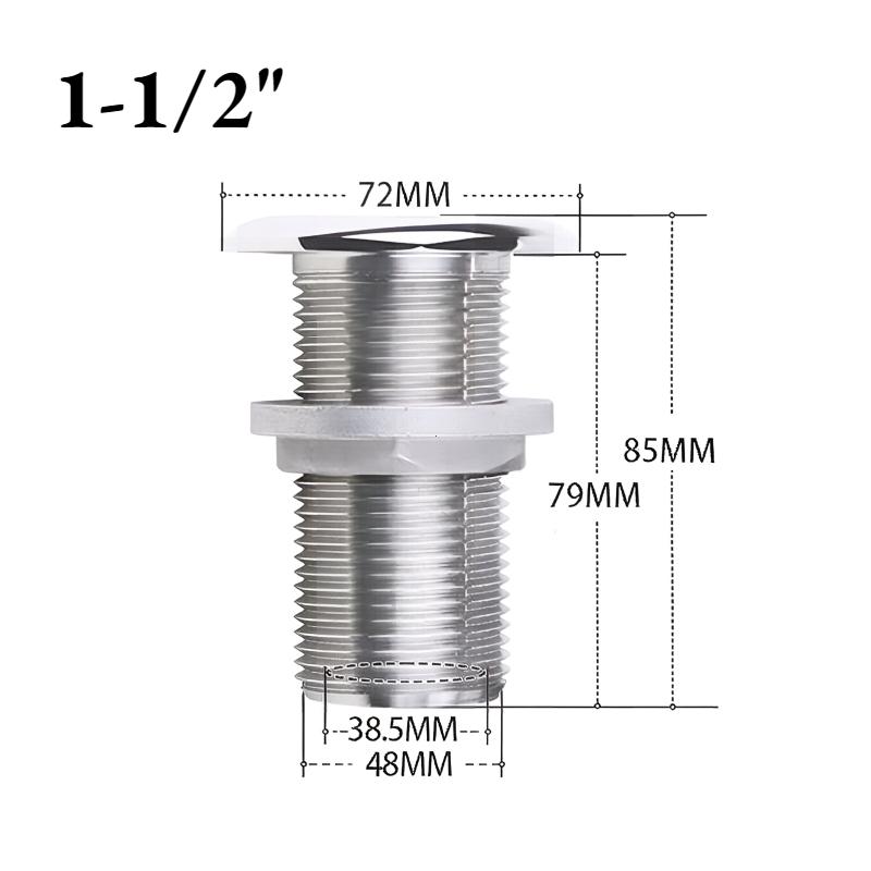 316 Stainless Steel Boat Thru Hull Fitting Connector Water Outlet Drain Hose Joint Plumbing Fittings for Yachts Marine Hardware 3