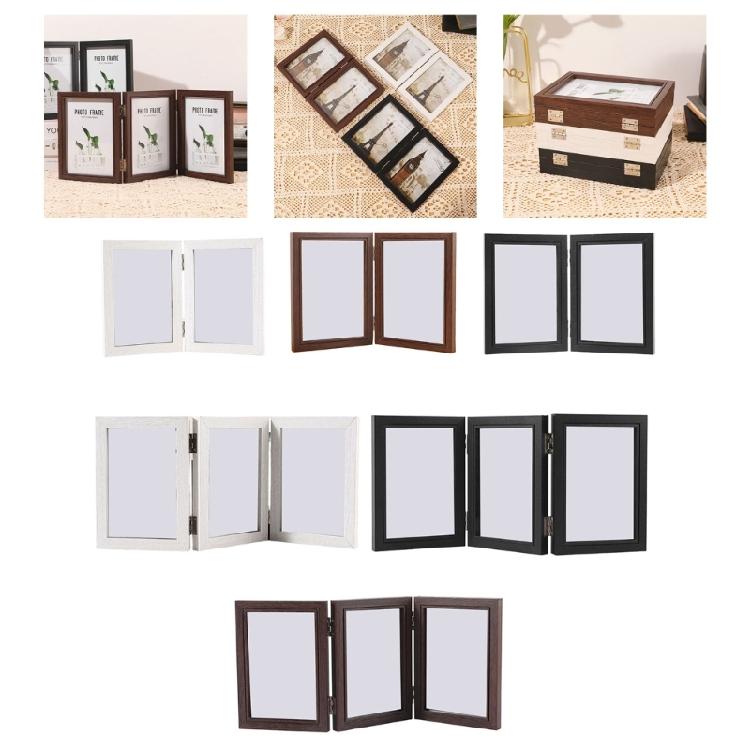 2/3 Picture Frame Collage Hinged Folding Photo Frame Home Decors for Desktop Wedding Birthday Gift for Women Mom