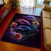 1PC Glowing dolphins and roses Print Carpet Rug for Living Room Bedroom Sofa Doormat Home Decor Non-slip Floor Mat