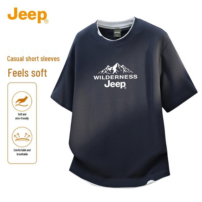

Мужская футболка JEEP с коротким рукавом, плотная 4XL