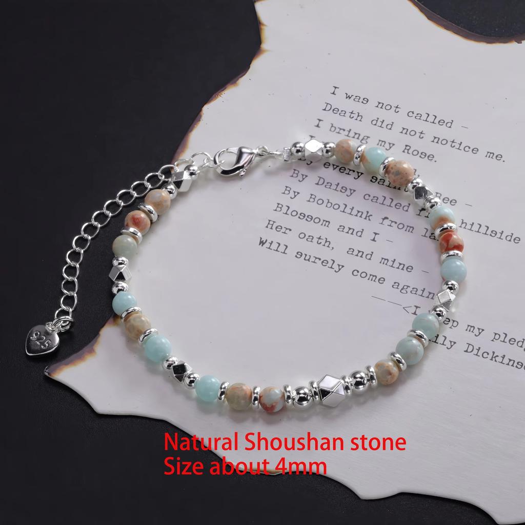 PANJBJ 925 Sterling Silver Red Agate Bead Bracelet for Women Fish Shape Retro Bead Design Versatile Jewelry Gifts Dropshipping