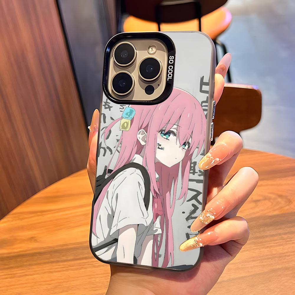 Anime Bocchi The Rock Phone Case For IPhone17 Air 16 15 14 Plus 13 12 11 Pro 7 8 XS Max XR Silver Black Bumper Case