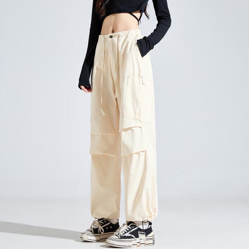 TonLion 2024 Women's Casual Multi-Pocket Wide-Leg Cargo Pants