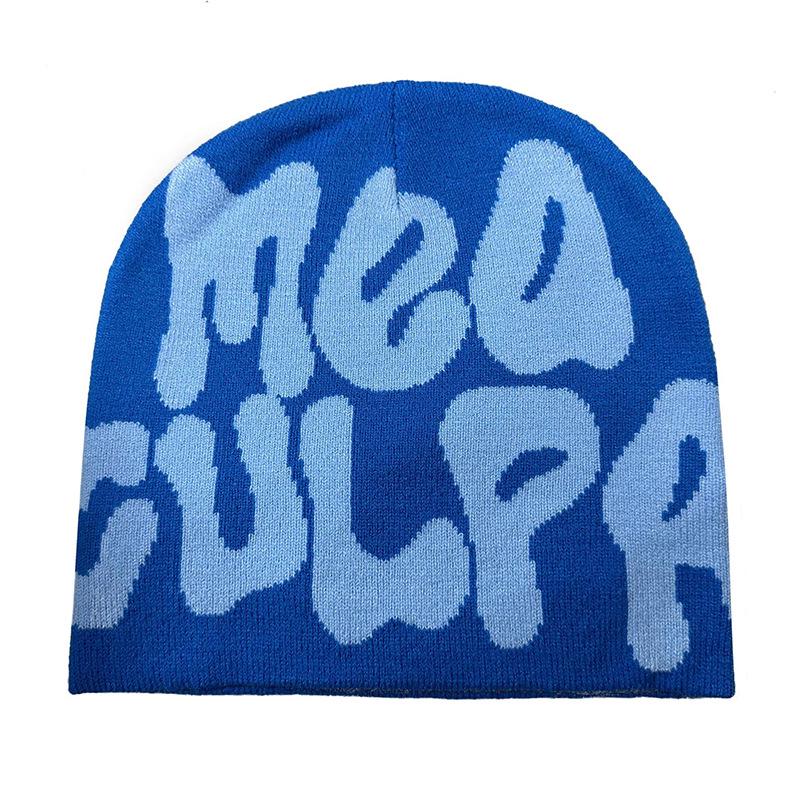 Unisex Hip-Hopová Pletená Čepice s Nápisem: Stylová teplá pletená čepice Streetwear