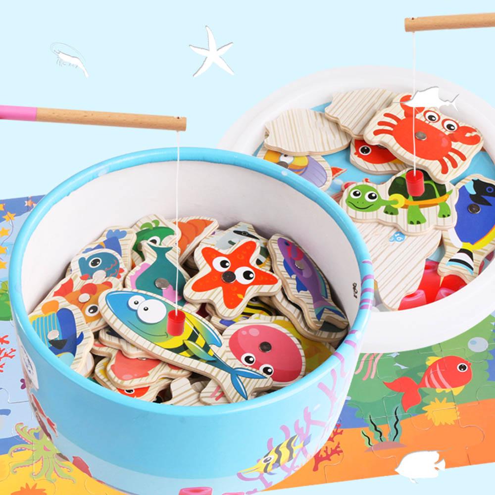 Buy Children's Wooden Barrel Marine Kitten Fishing Baby Boy