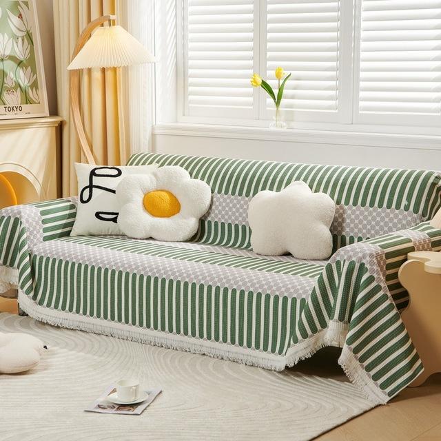 Husă pentru prosop de canapea Franjuri din bumbac Husă universală pentru canapea Mobilier reclinabil Husă pentru canapea Antipraf pentru pisici Câini