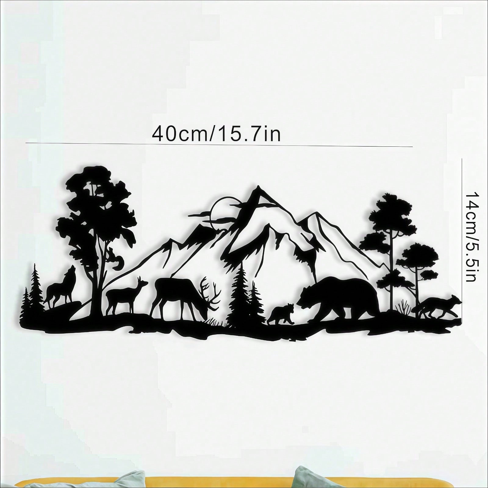 Винтажное Металлическое Настенное Искусство Дикие Лесные Животные Медведь Олень Волк Лиса Белка Декор для Дома Праздничной Комнаты 14x40
