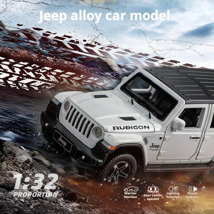 1/32 Jeep Wrangler Rubicon Off-Road Vehicle Simulation Alloy Car Model Kids Pull Back Collection Ornament & Desktop Decoration ALS1