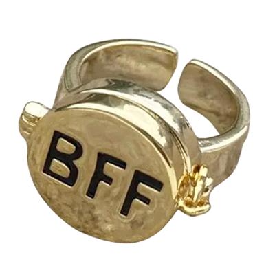 Kristall Trend BFF Ring Lebender Mund Kann Geöffnet Werden Retro Ring Persönlichkeit Herren- und Damenring für Kreativen Trendigen Handschmuck