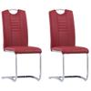 Day and Night - Day and Night Cantilever Dining Chairs 2 Units Red Synthetic Leather