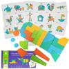 Puzzle educativo in legno colorato con blocchi a mosaico