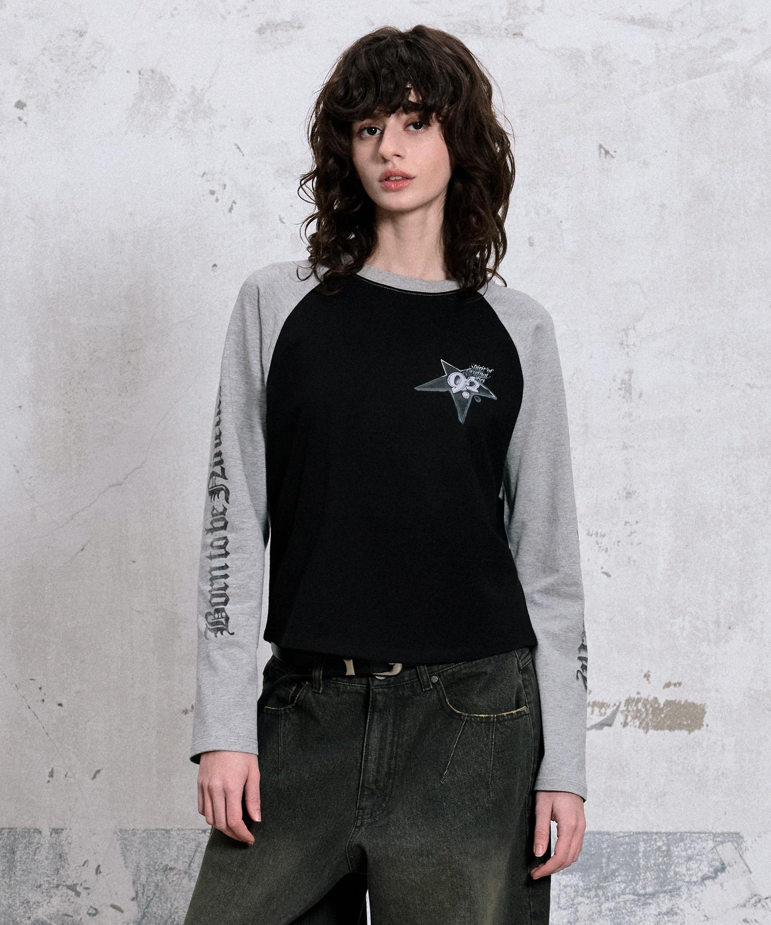 1993 Studio Raglan Crop Long Sleeve_Black Note/S