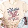 Merica 1776 Adler T-Shirt 4. Juli USA Stolz Vintage Lässig Leicht Weich Grafik Stilvoll Unisex Bequem