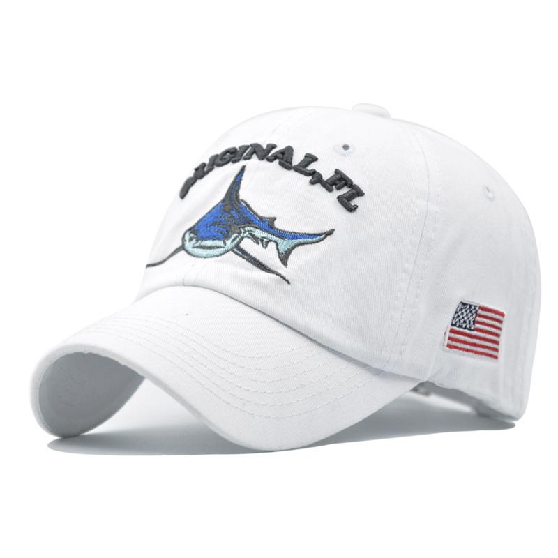 Fashion New High Quality Wash Cotton America FlagShark Men's Baseball Cap Women Snapback HatsFor Men Bone Hip Hop Dad Hat Gorras