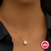 Stylish And Simple S925 Sterling Silver Personalized Geometric Round Diamond-Encrusted Stacked Daily Wear Women'S Collarbone Necklace