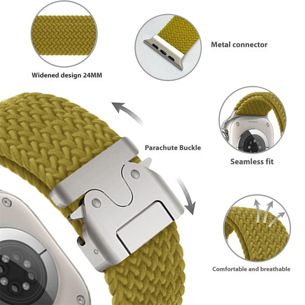 Braided Strap for Apple Watch Series 10 9 8 7 SE 6 5 4 3 2 1 42mm 41mm 40mm 38mm Watch Band 24mm Parachute Buckle