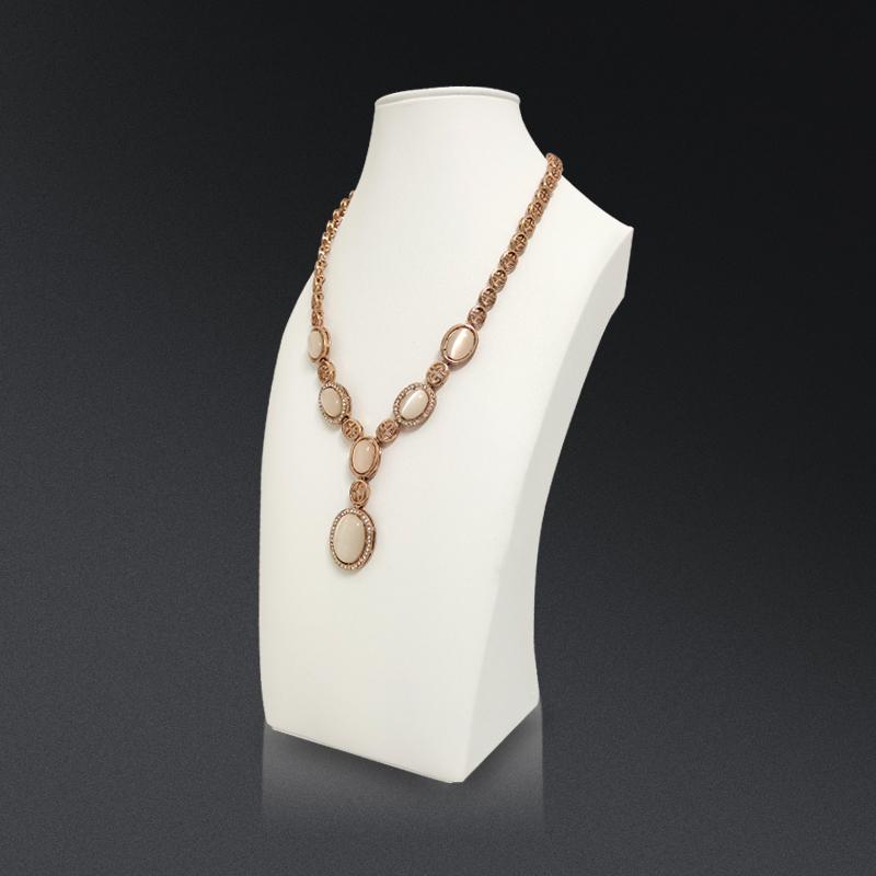 Wooden Thick Neck Jewelry Necklace Pendant Storage Display Stand White Leather Green Pink Purple Velvet Jewelry Display Props