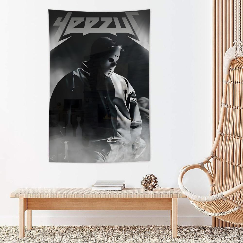 Rapper Singer KKanye West Tapestry For Bedroom Living Room Outdoor Wall Decor Simple Stylish Art Piece Vertical Design