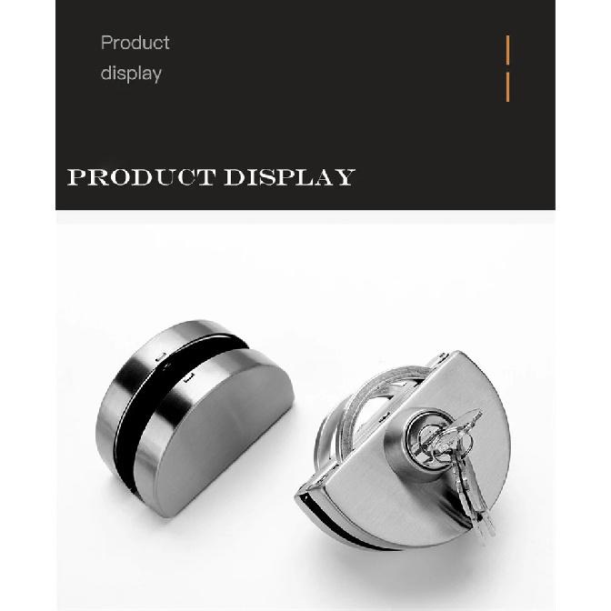 1 Set Double Open Glass Door Lock Stainless Steel Double Bolt Sliding Door Lock Office Glass Door Security Lock Home Hardware