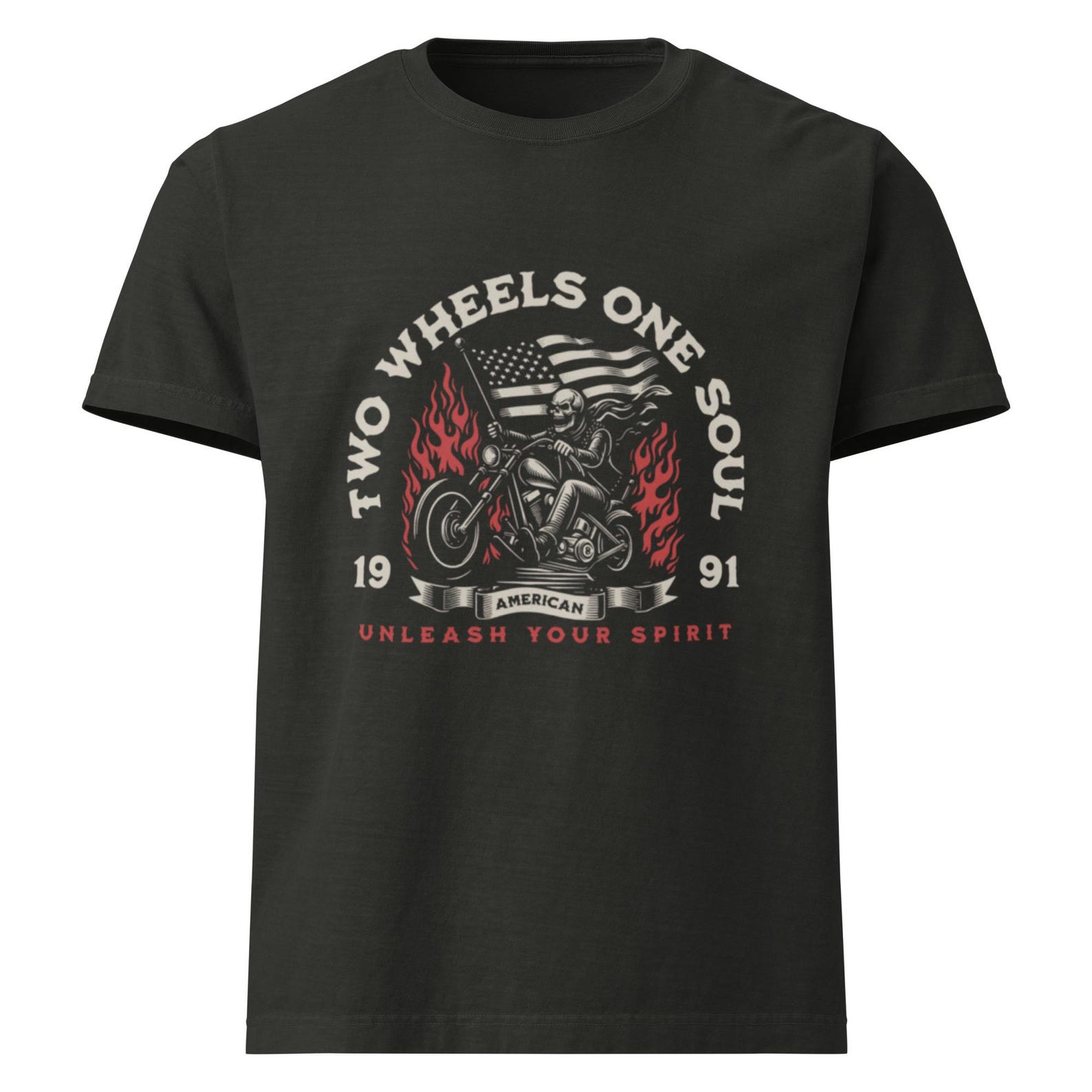 Unisex two wheels one soul oversized short sleeve T shirt 3XL