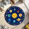 Space Solar System Planet Galaxy Print Circle Rug,living Room,study,entryway Indoor Decor Washable Rug Souvenir
